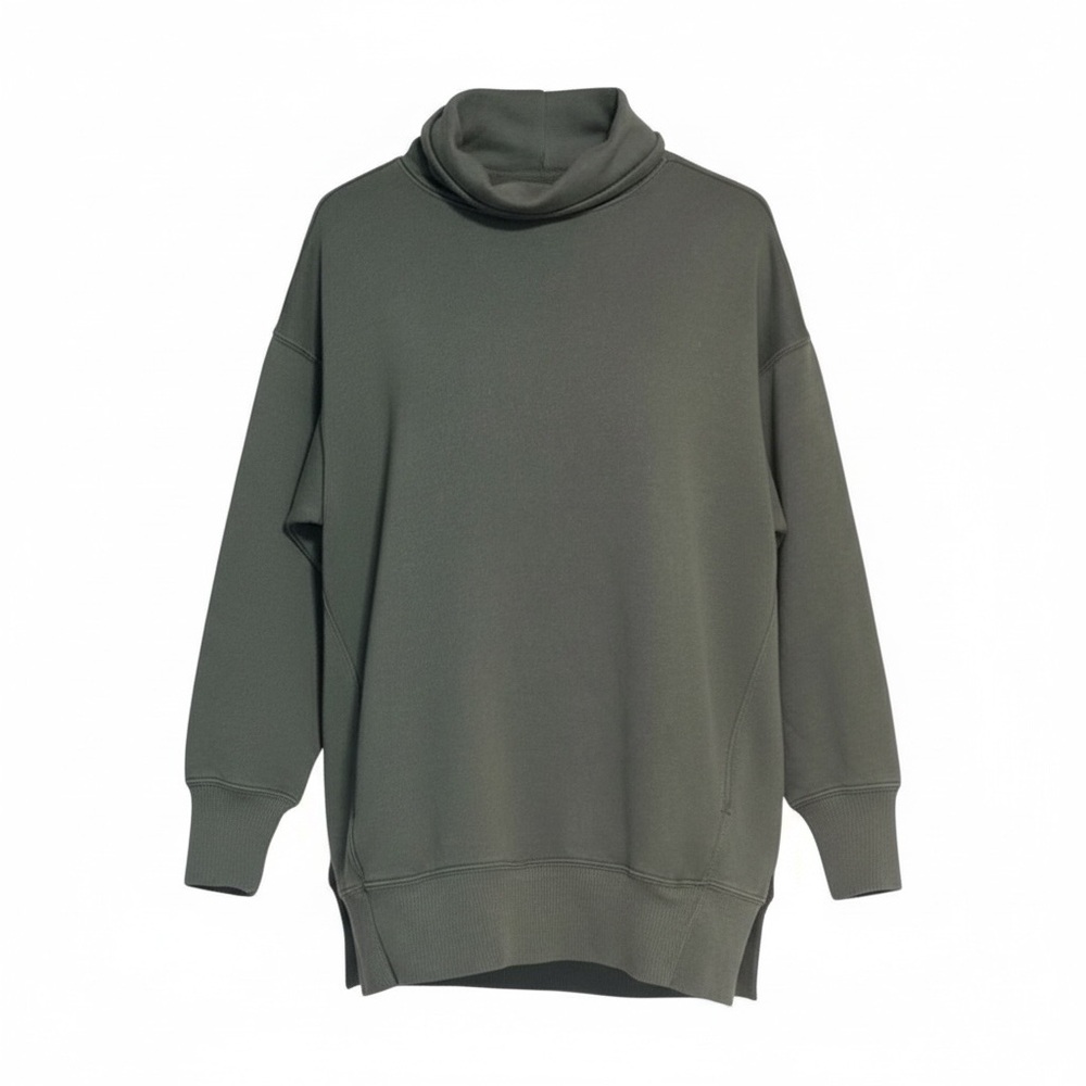 Aerie Gray Turtleneck Sweater XS Relaxed Cozy Knit Pullover